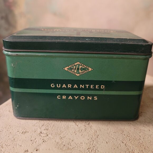Webco Dustless Crayon Vintage Tin Empty Satisfactory for All Blackboards USA - Picture 5 of 9